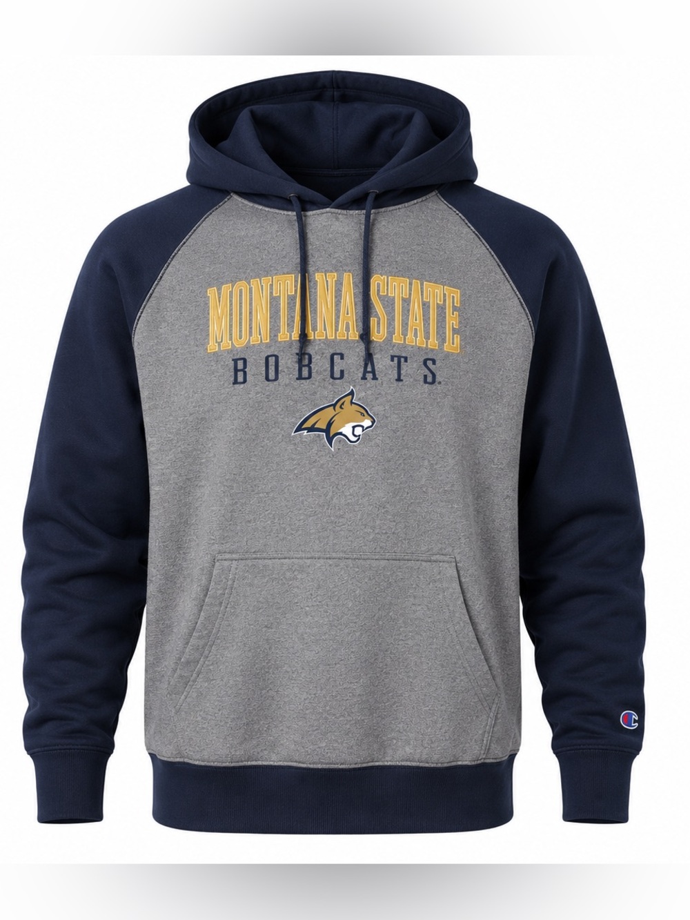 Champion Montana State Bobcats Hoodie 2XL Gray Navy NCAA Pullover Sweatshirt